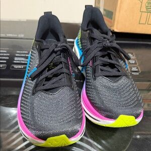 Black and Multicolor Running Shoes